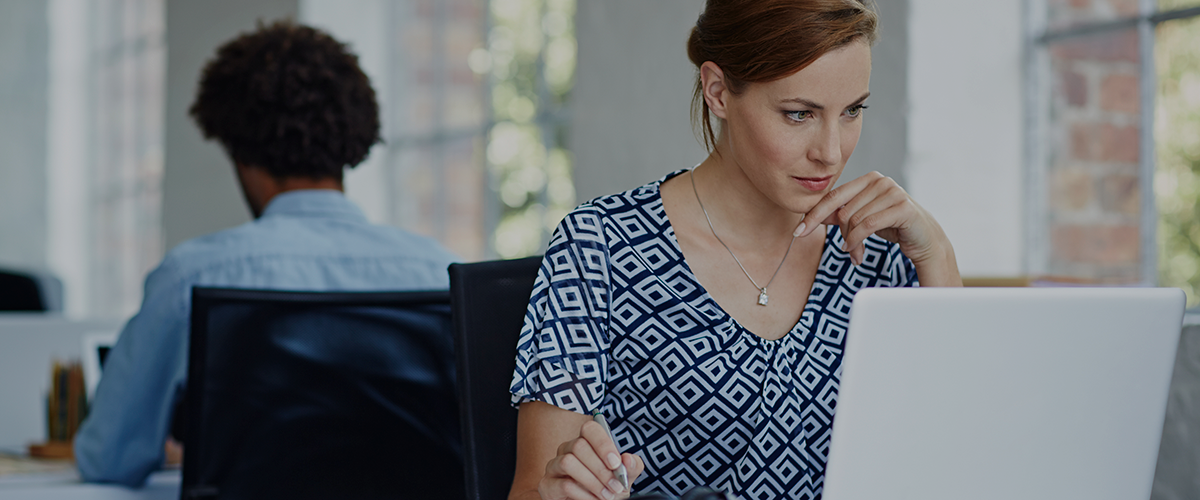 woman working on laptop